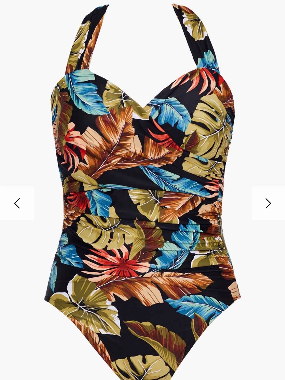 NWT Magicsuit Swimsuit Nico One Piece Aloe Black Palms Tropical US 12 UK 14 $184